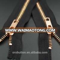 Supply YKK quality rose gold metal zipper in competitive price